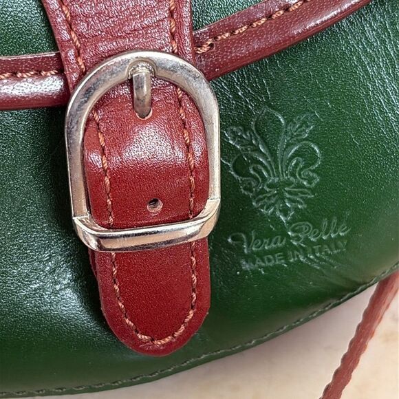 NWOT Vera Pelle Vintage Italian Leather Mini Saddle Bag Shoulder/Crossbody - Picture 9 of 14